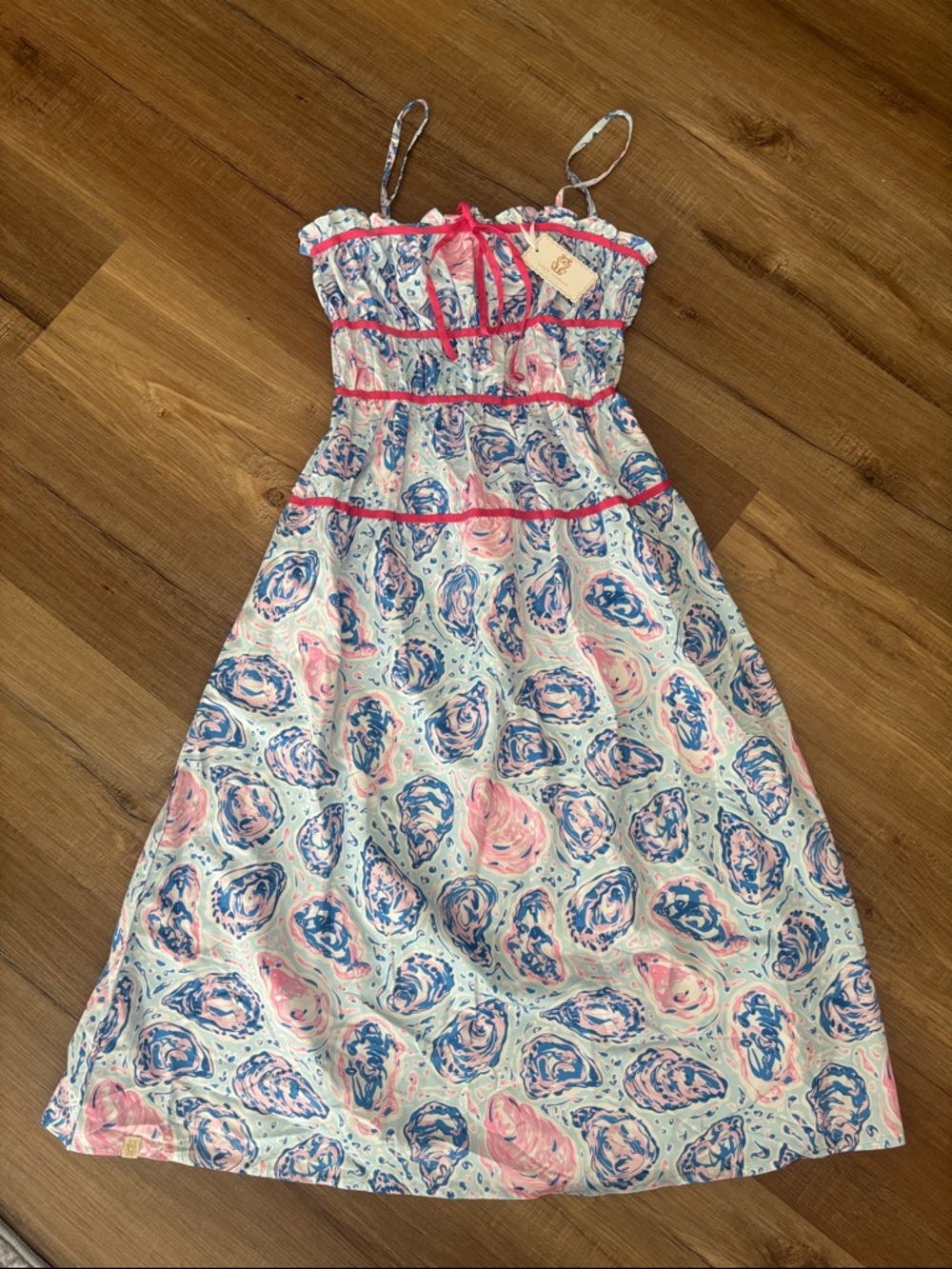 Simply Southern Pink and Blue Floral Midi Dress